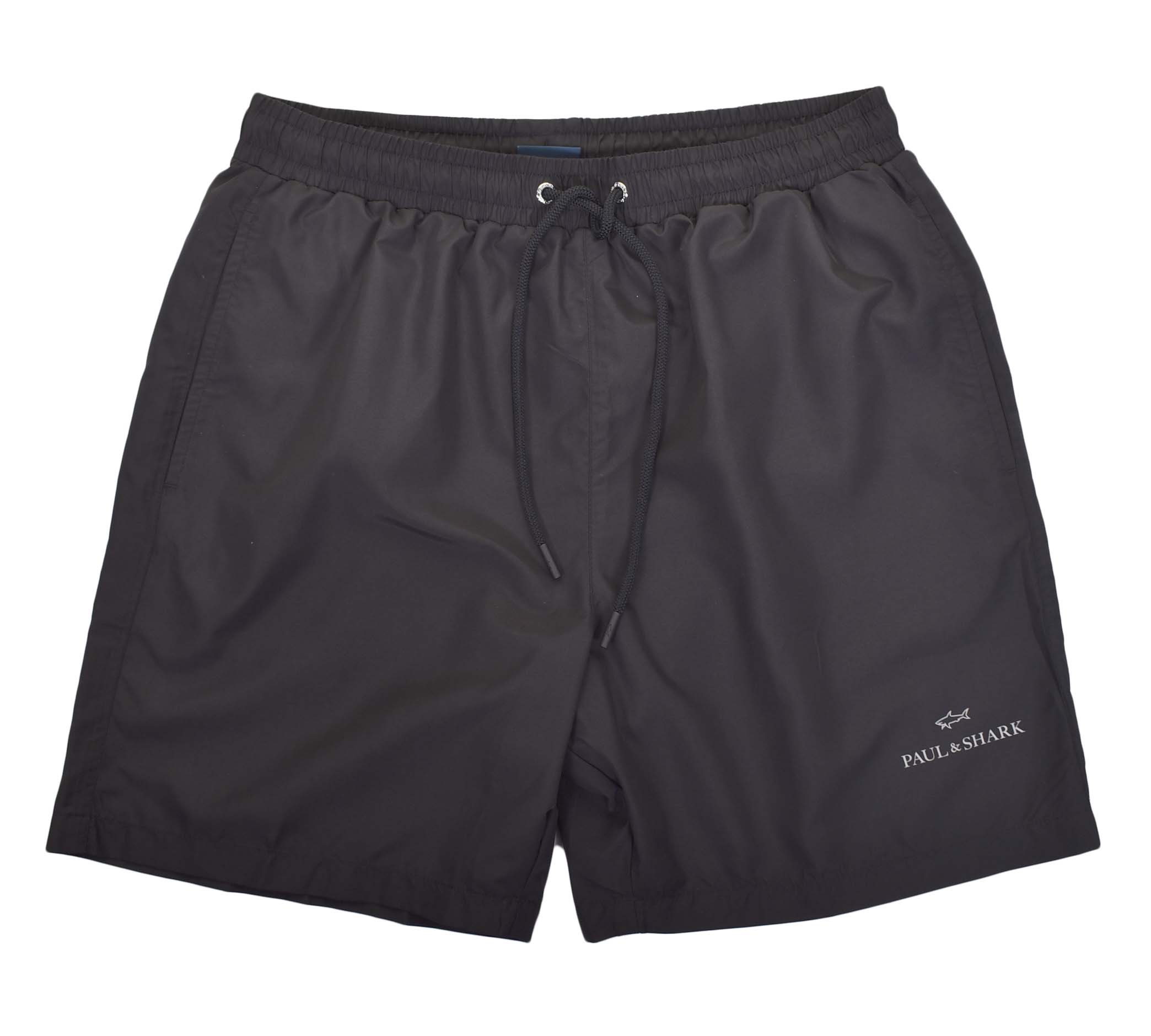 Silver Logo Swim Shorts Black