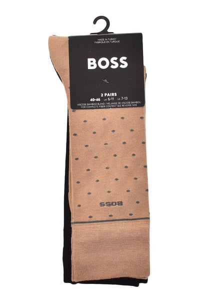 2 Pack Dots Bamboo Socks Medium Beige