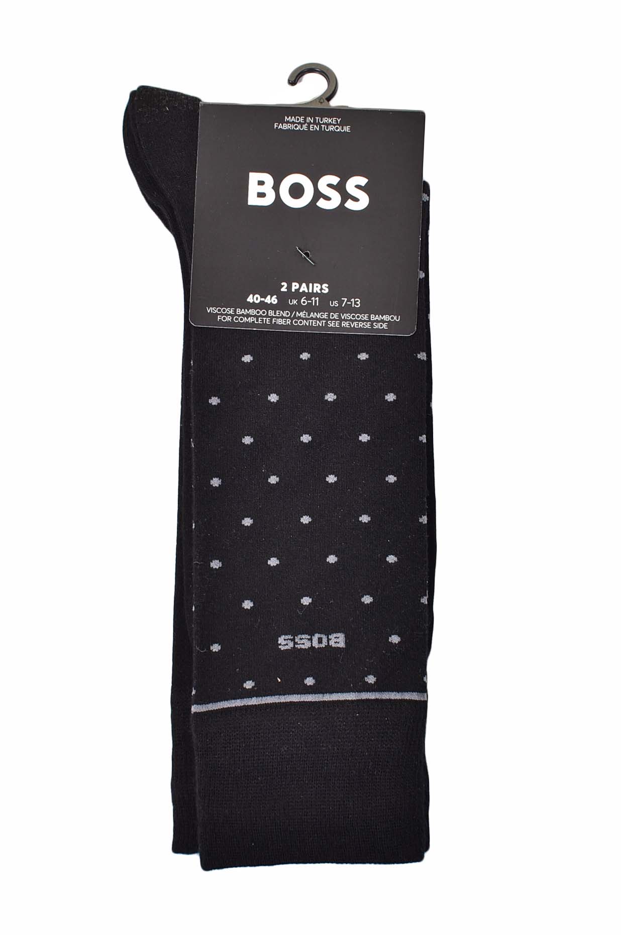 2 Pack RS Dots Bamboo Socks Black