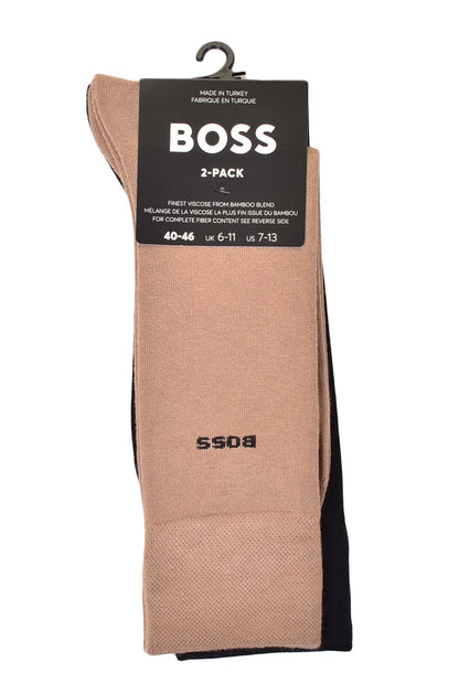 2 Pack Bamboo Socks Medium Beige