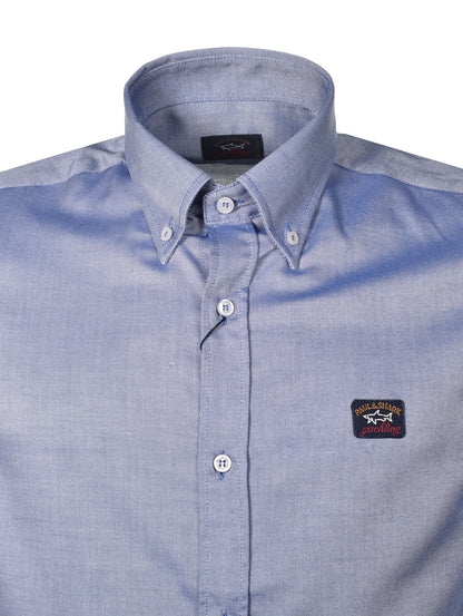 Short Sleeve Badge Oxford Shirt Navy