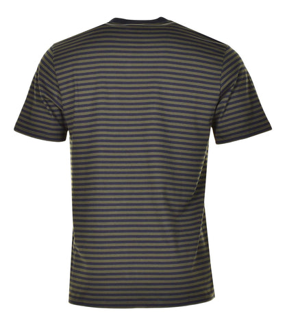 Verner Pocket Stripe T Shirt Dark Navy Office Green