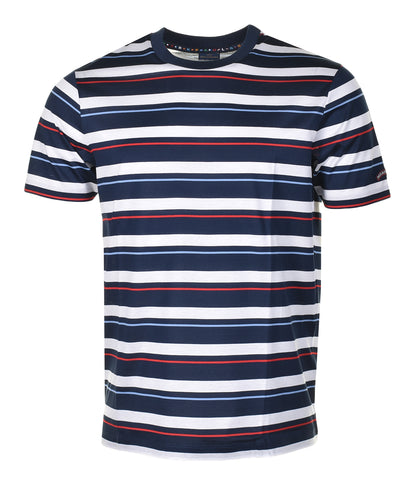 Short Sleeve Multi Stripe T Shirt Navy