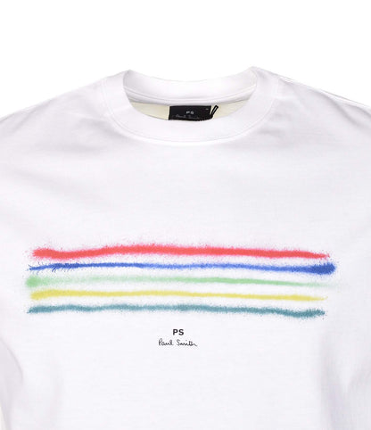 Regular Fit Spray Stripe T Shirt White