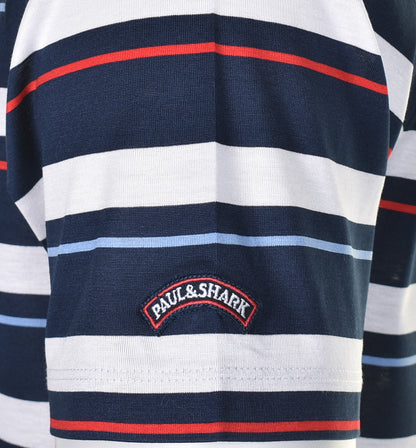 Short Sleeve Multi Stripe T Shirt Navy