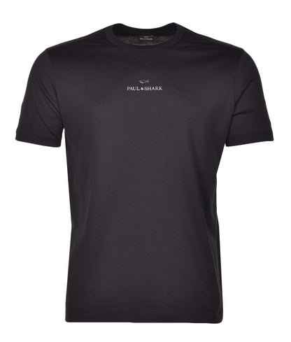 Short Sleeve Silver Centre Logo T Shirt Black