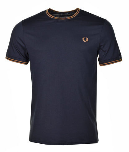 Twin Tipped T Shirt Navy Dark Caramel