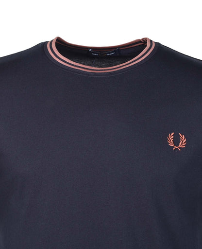 Twin Tipped T Shirt Navy Cinnamon