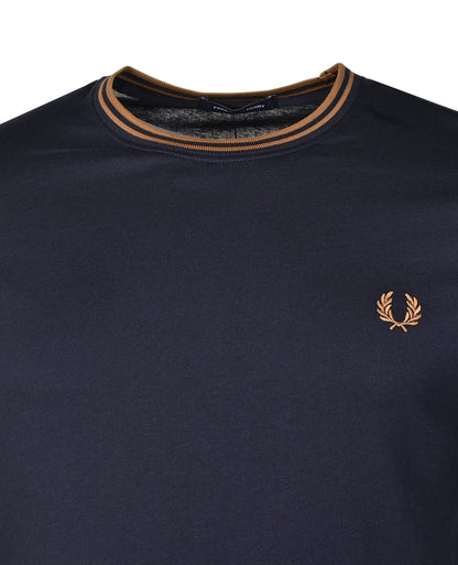 Twin Tipped T Shirt Navy Dark Caramel