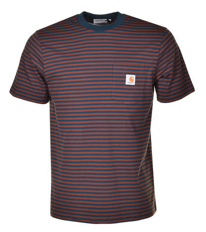 Verner Pocket Stripe T Shirt Duck Blue Offroad