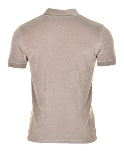 Zip Neck Towelling Polo Warm Grey