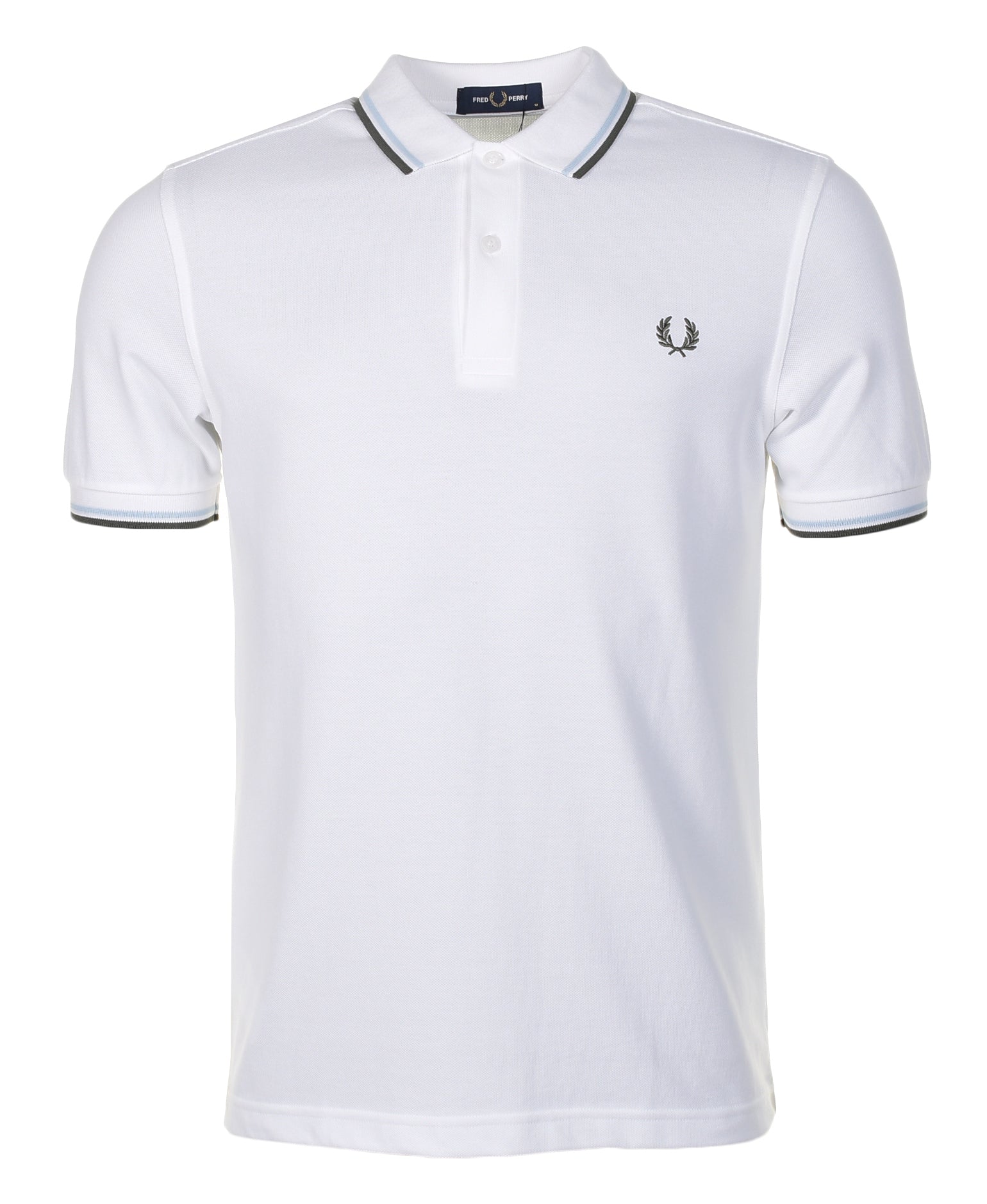 Fred Perry Twin Tipped Polo Shirt White Light Ice Field Green – Ragazzi ...