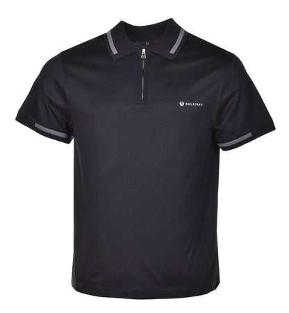 Graph Zip Polo Shirt Black