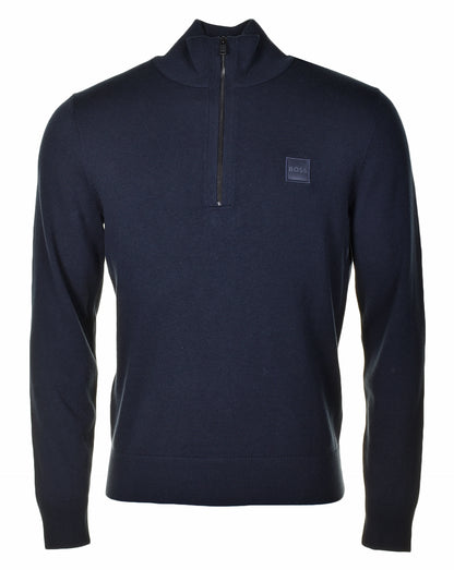 Kanobix Knitted Quarter Zip Dark Blue