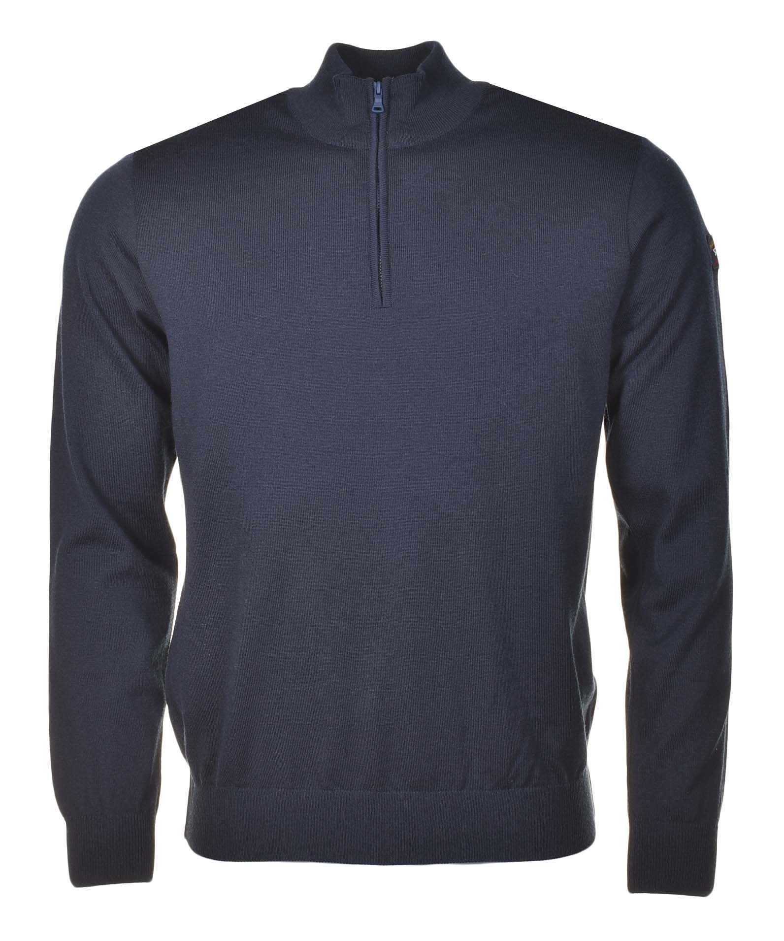 Cool Touch Merino Wool Half Zip Navy