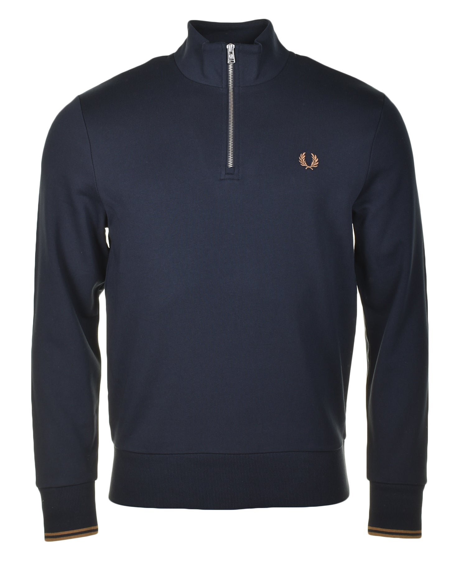 Half Zip Sweatshirt Navy Dark Caramel