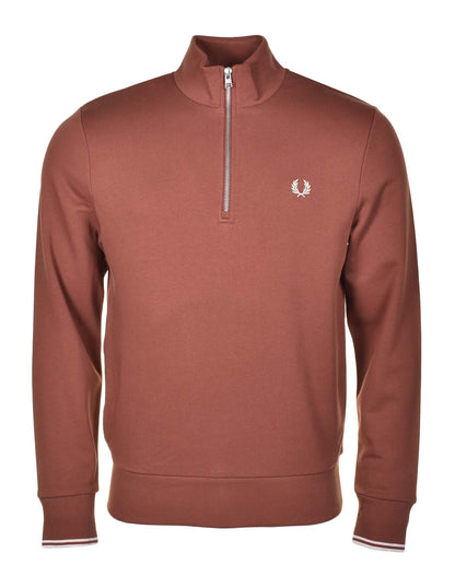 Half Zip Sweatshirt Whiskey Brown