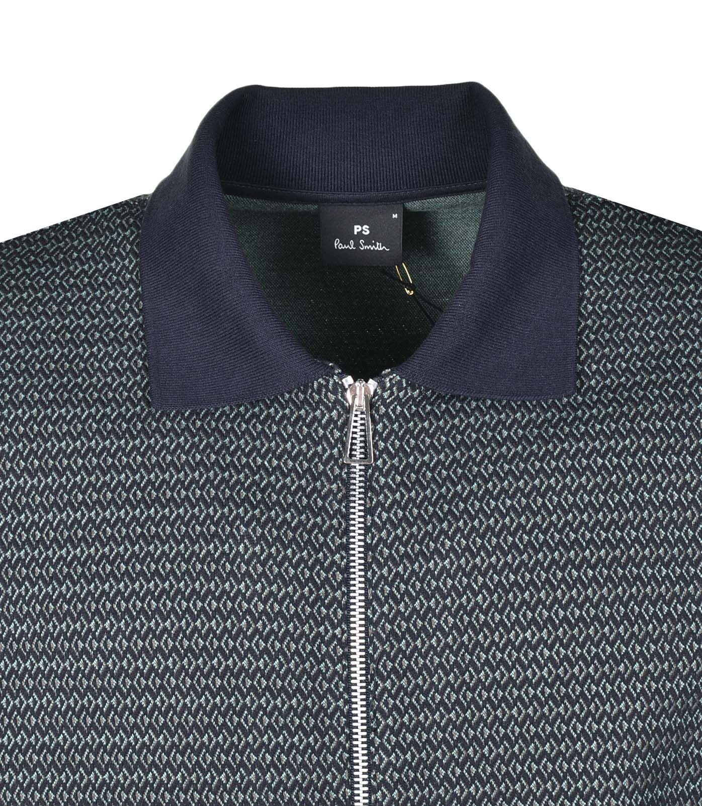 Full Zip Sweatshirt Cardigan Navy Green