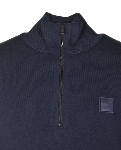 Kanobix Knitted Quarter Zip Dark Blue