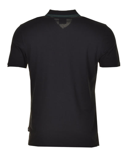 Regular Fit Short Sleeve Zip Polo Black