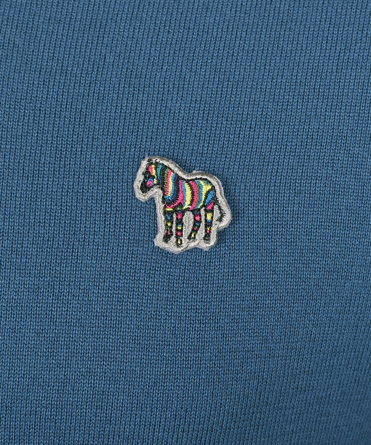 Knitted Zebra Quarter Zip Indigo