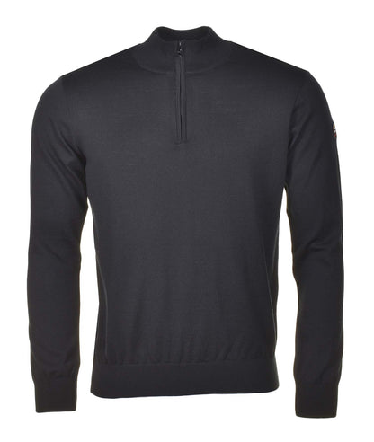 Cool Touch Merino Wool Half Zip Black