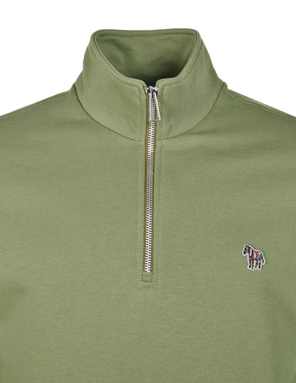 Zebra Half Zip Sweatshirt Olive