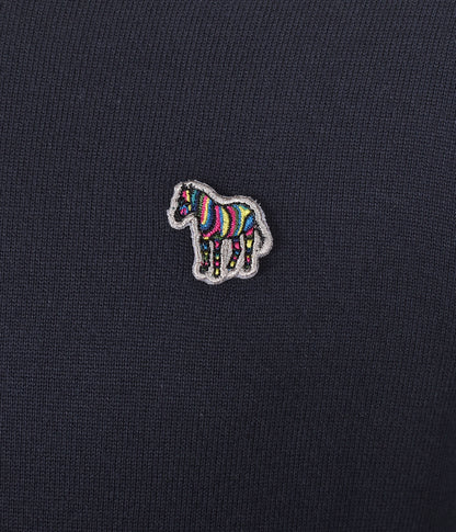 Knitted Zebra Quarter Zip Very Dark Navy