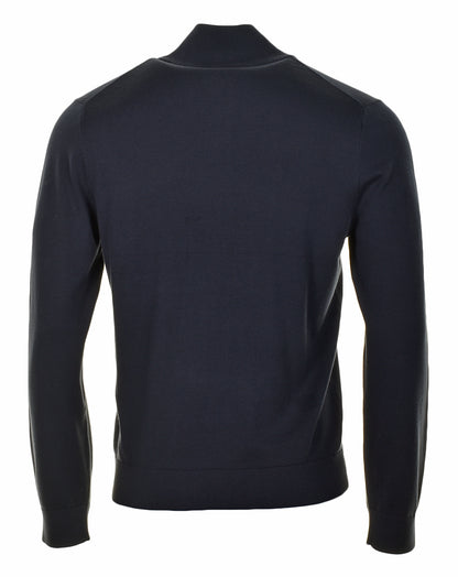 Knitted Zebra Quarter Zip Very Dark Navy