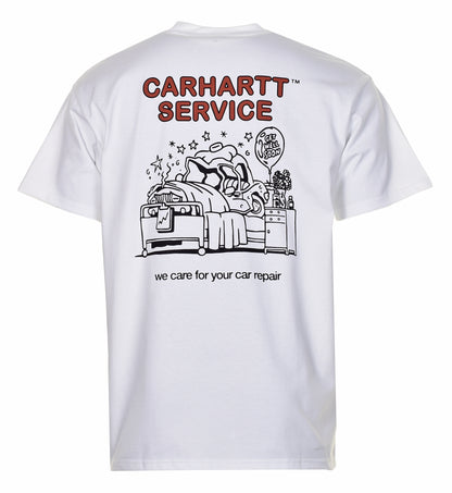 Short Sleeve Car Repair T Shirt White