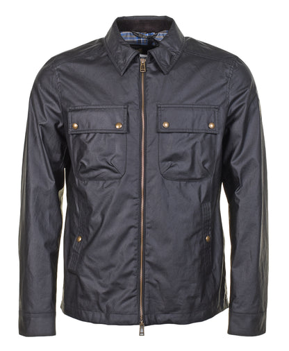 Belstaff Tour Overshirt in Black Waxed Cotton 