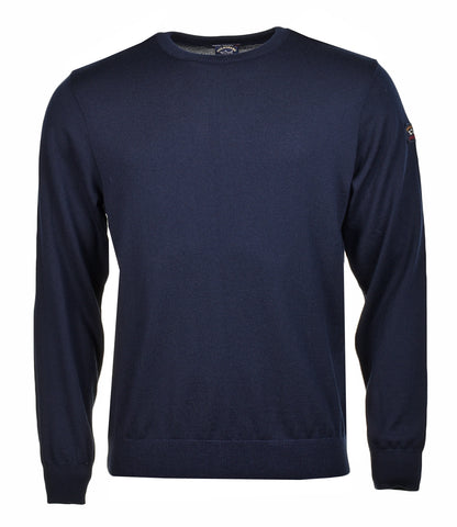 Merino Wool Crew Neck Jumper Navy