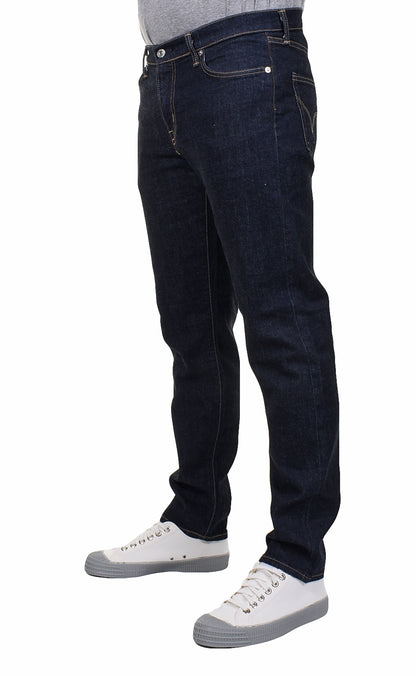 Regular Tapered Jeans Kaihara Pure Indigo Stretch Denim Blue Rinsed